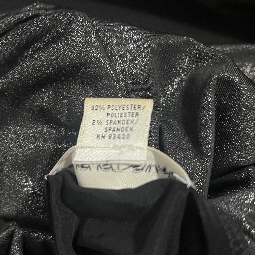 August Silk Metallic Black Cowl Neck Top Women's Size Small Sleeveless Shimmer - Picture 5 of 5